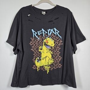 Nikelodeon x Shein Rugrats Reptar Slashed Graphic T-Shirt Tee Plus Size 4X